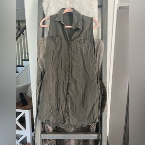 Button down sleeveless dress